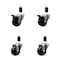 Service Caster 3'' Soft Rubber Swivel 1-3/8'' Expanding Stem Caster Set 2 Total Lock Brakes, 4PK SCC-EXTTL20S314-SRS-2-S-2-138 - alternate 1